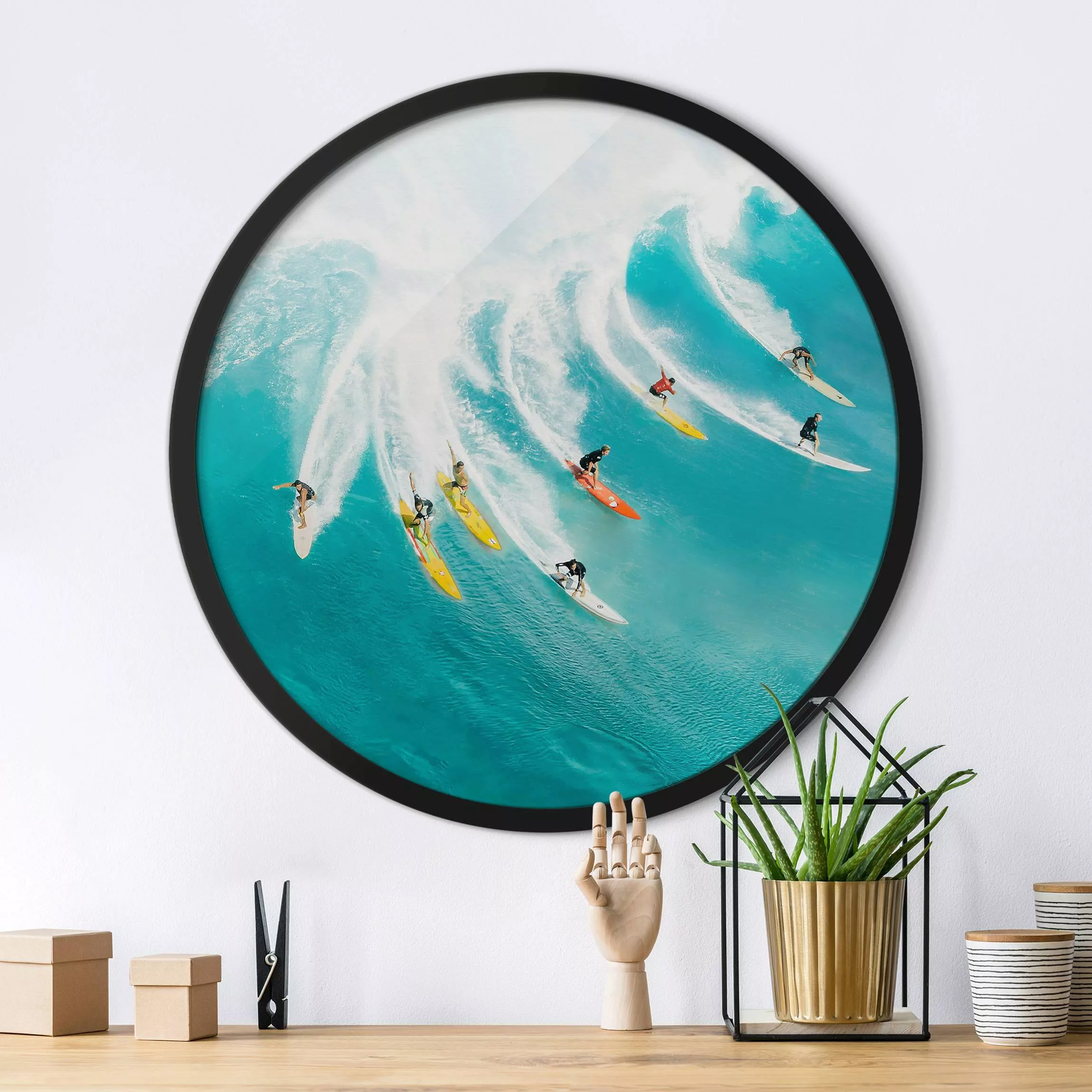 Rundes Gerahmtes Bild Einfach Surfen günstig online kaufen