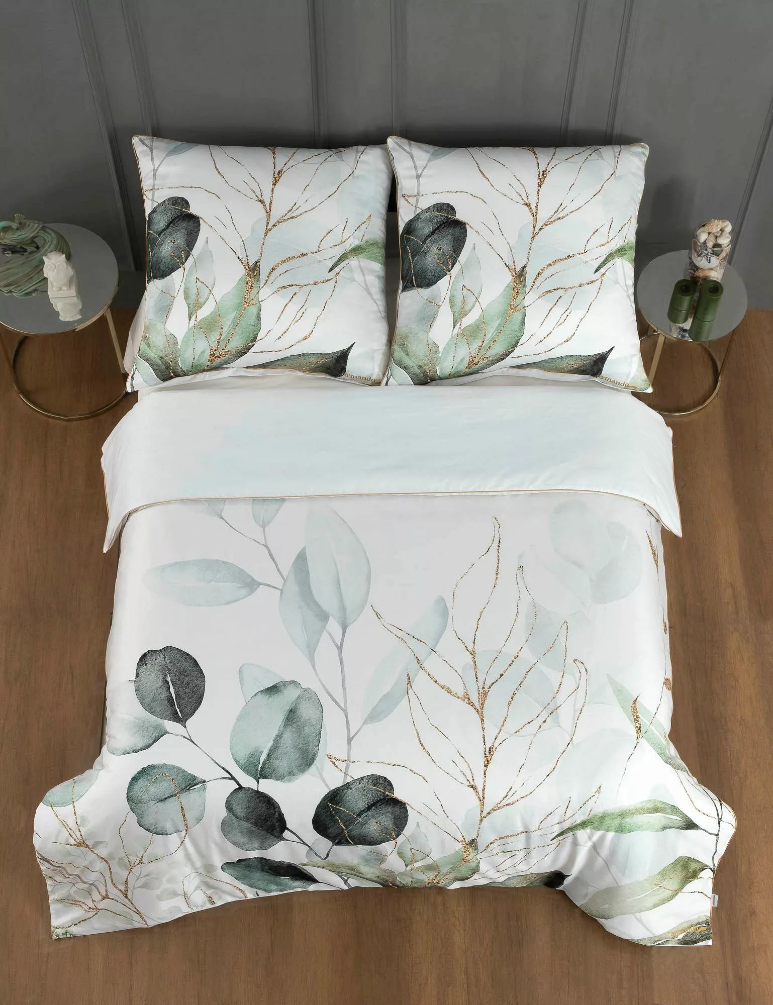 Aymando Bettwäsche Leaf Olive, 100% Baumwolle günstig online kaufen