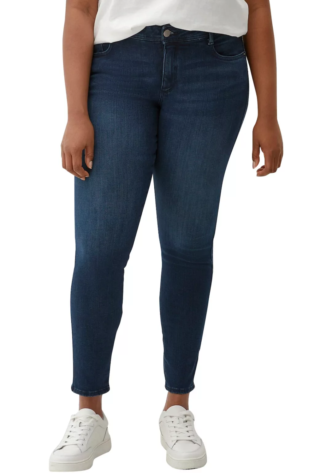 TRIANGLE Stoffhose Jeans / Mid Rise / Slim Leg Logo günstig online kaufen
