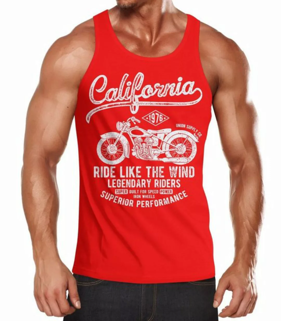 Neverless Tanktop Herren Tank-Top California Motorbike Muskelshirt Muscle S günstig online kaufen