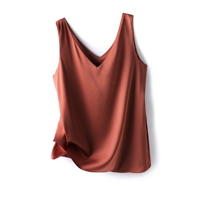 Zoclack Tanktop Damen Silk Satin Tank Top, V-Ausschnitt Ärmellose Camisole günstig online kaufen