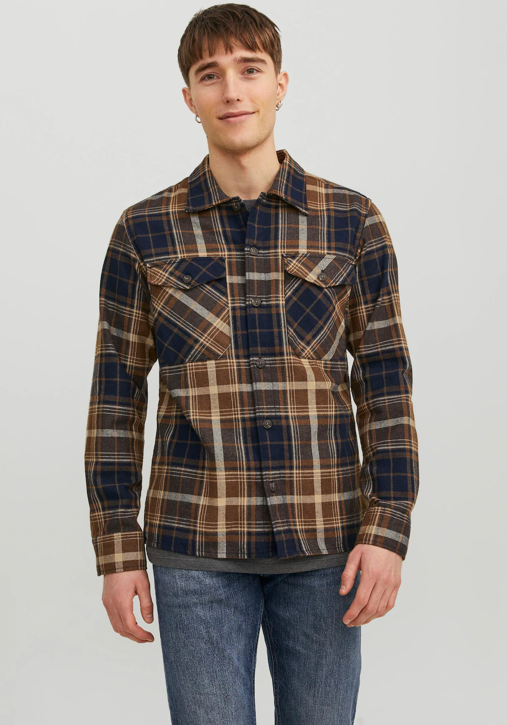 Jack & Jones Langarmhemd JJEEDDIE OVERSHIRT LS NOOS günstig online kaufen