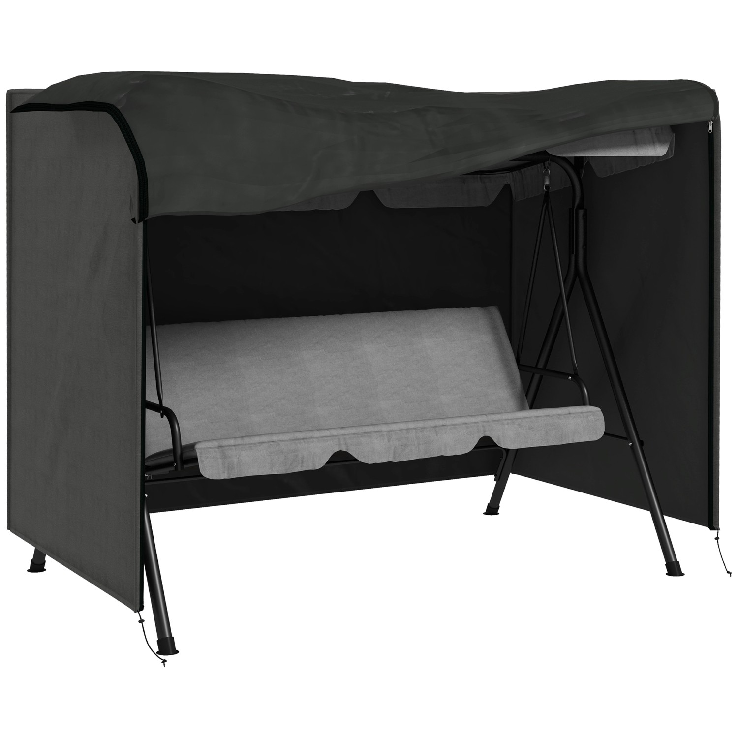 Outsunny Abdeckung für Schaukel Polyester Dunkelgrau 205L x 124B x 164Hcm günstig online kaufen