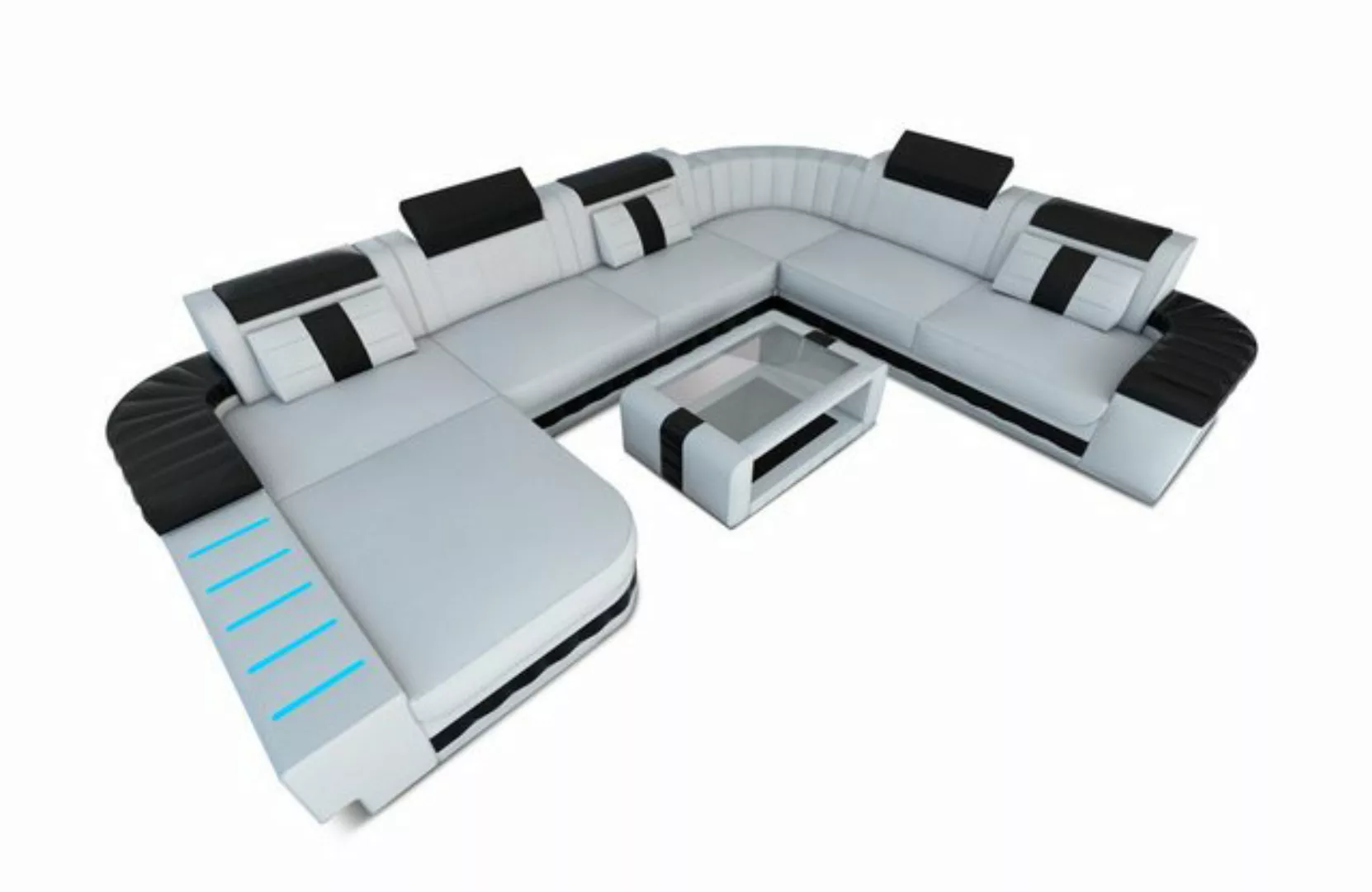 Sofa Dreams Wohnlandschaft Ledersofa Bellagio XXL U Form Ledercouch Sofa Le günstig online kaufen