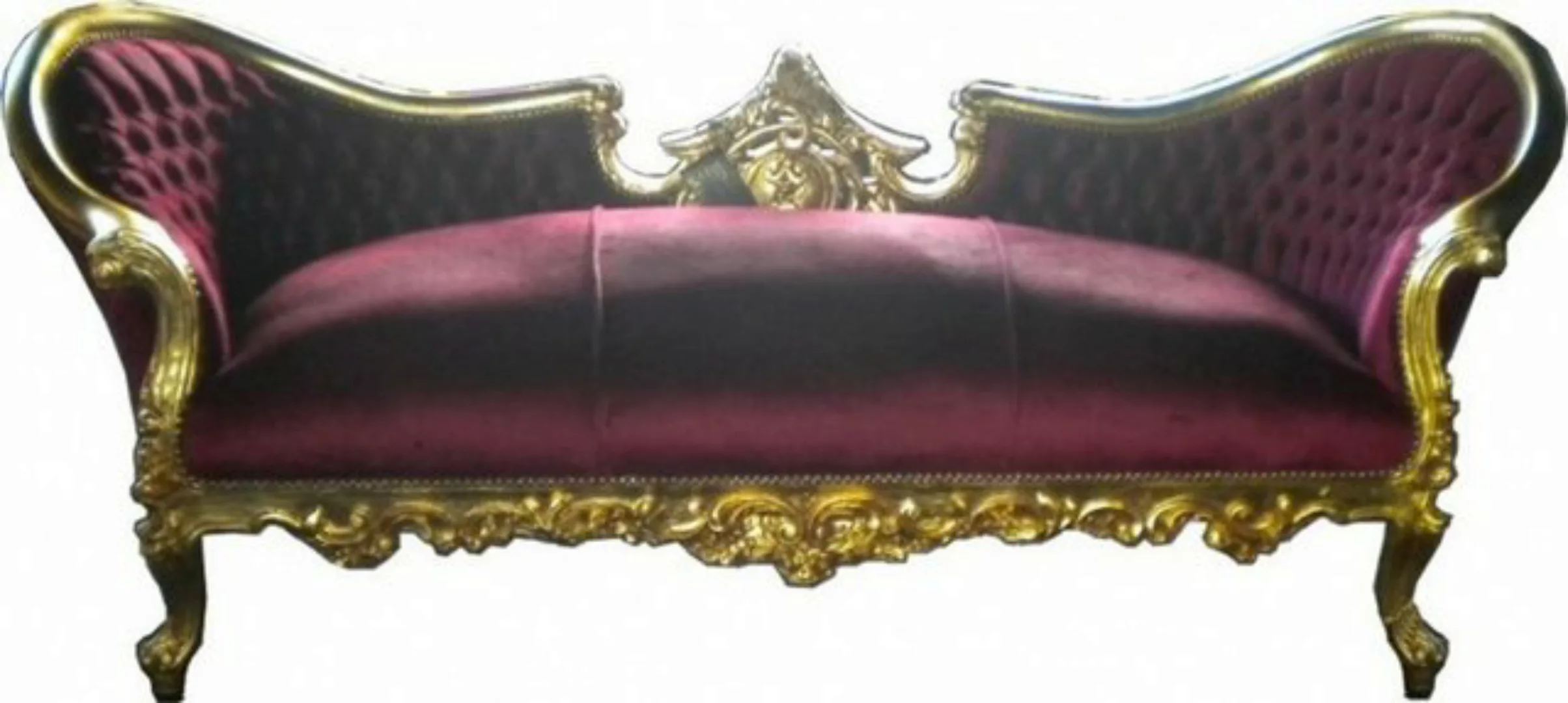 Casa Padrino Loungesofa Barock Lounge Sofa Vampire Bordeaux / Gold günstig online kaufen