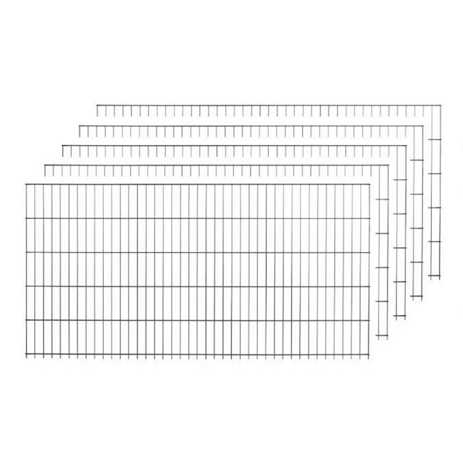 Einzelstabmattenzaun-Set Anthrazit 5 Stück je 75 cm x 200 cm günstig online kaufen