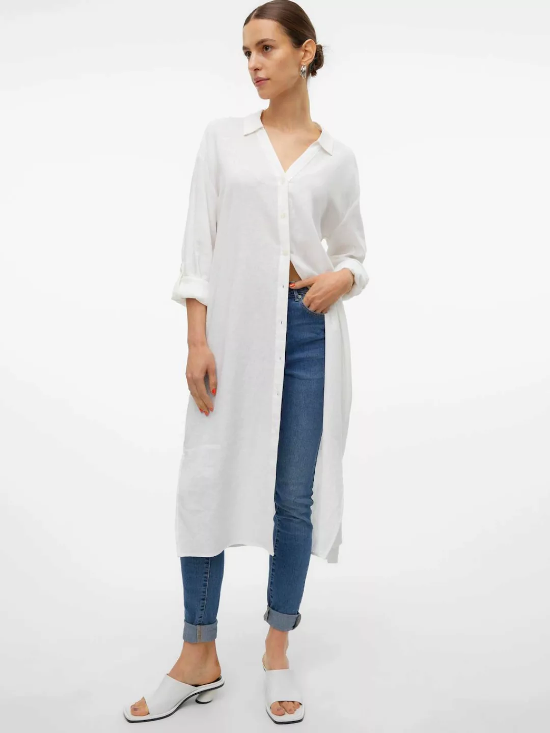 Vero Moda Hemdblusenkleid "VMLINN LOOSE CALF SHIRT WVN NOOS" günstig online kaufen