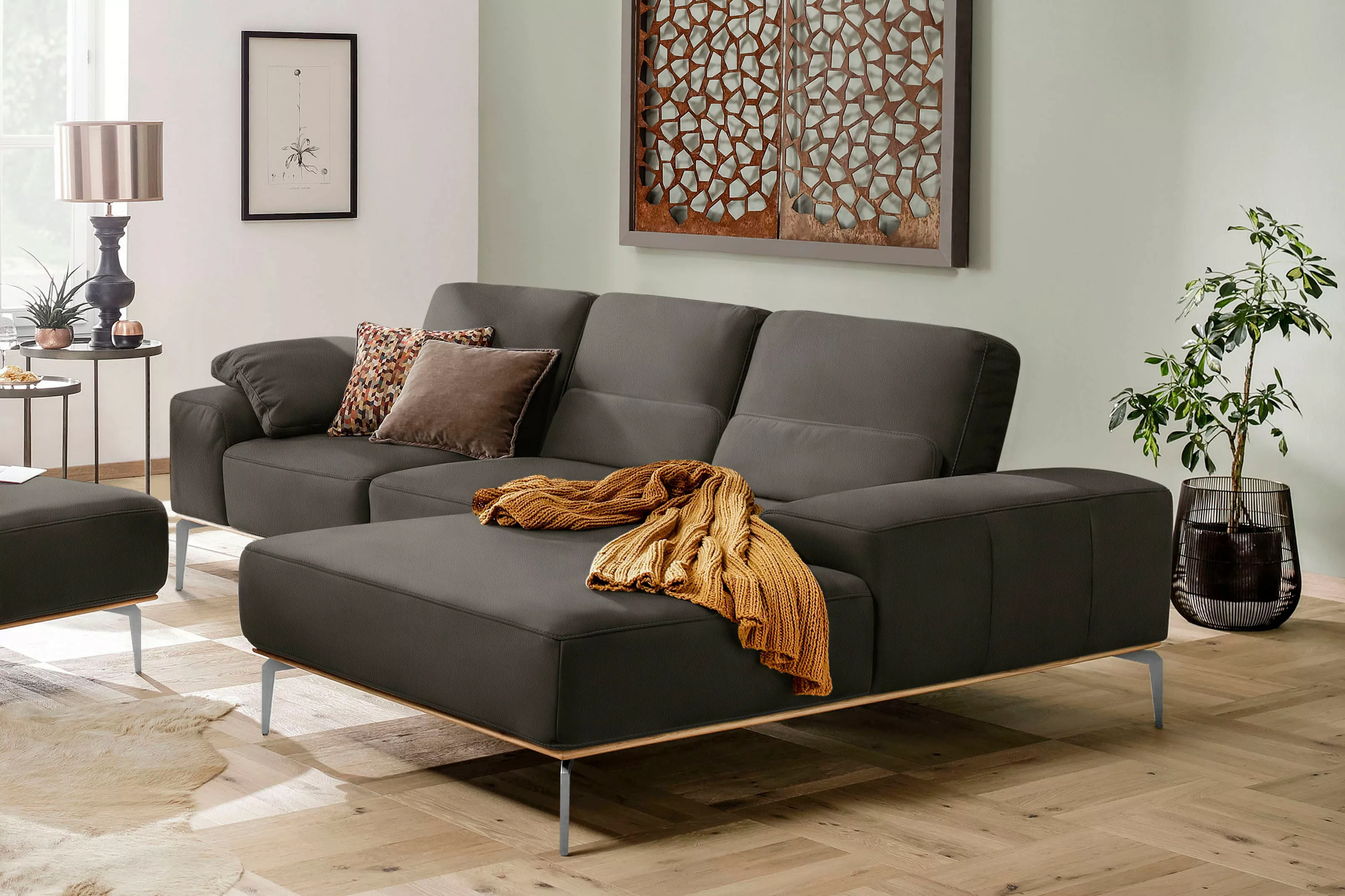 W.SCHILLIG Ecksofa "run, Designsofa mit tollem Sitzkomfort, L-Form", mit el günstig online kaufen