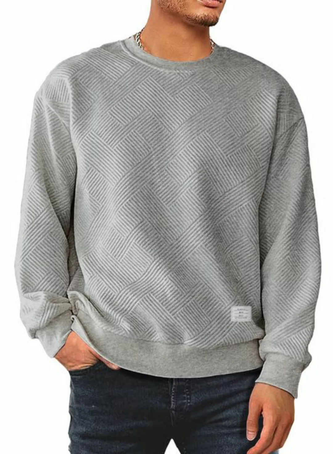 JMIERR Sweatshirt Herren Sweatshirt Sweat Langarm Casual Pullover Rundhalsa günstig online kaufen