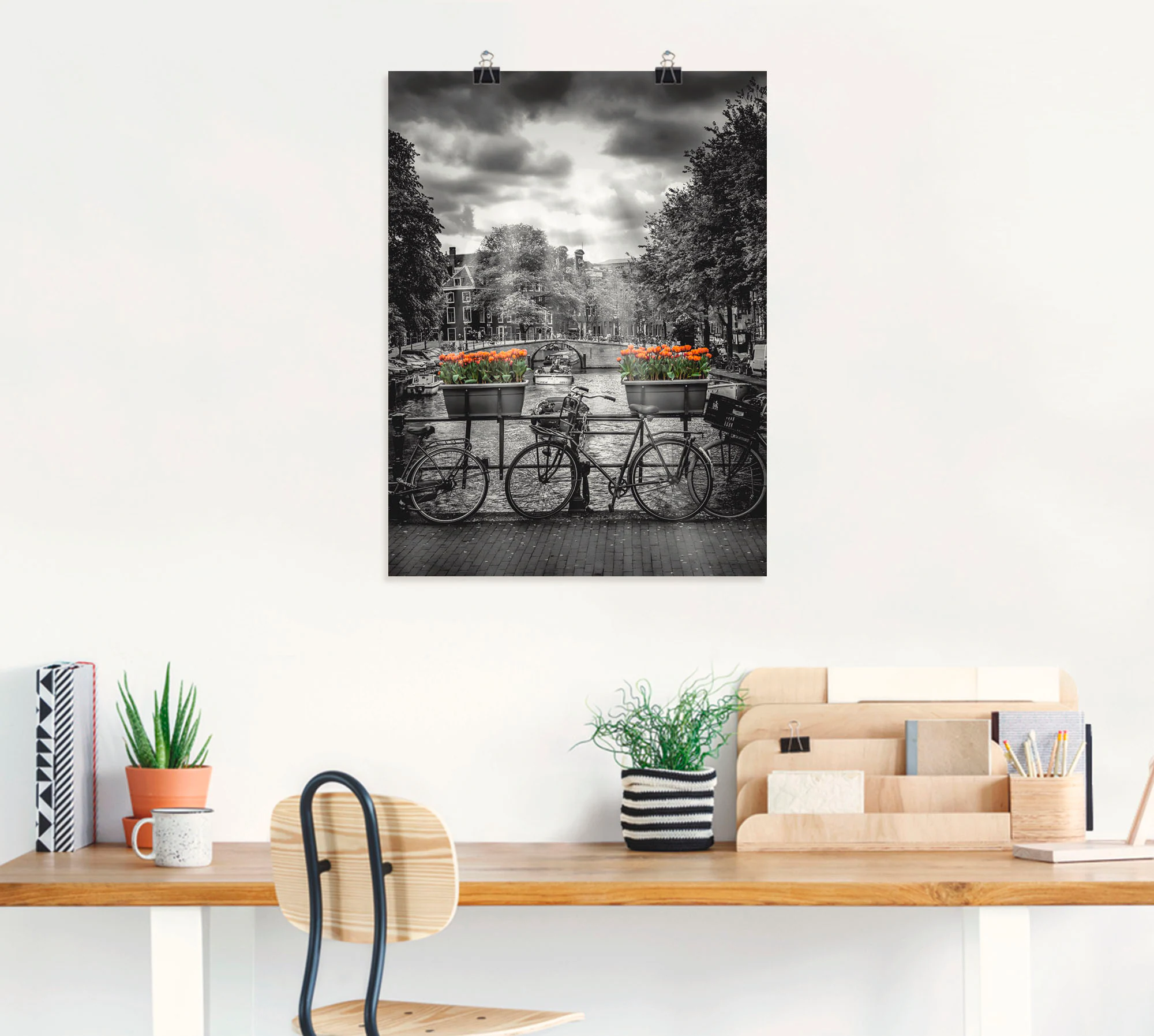 Artland Wandbild »Amsterdam Herengracht & Sonnenstrahlen«, Fahrräder, (1 St günstig online kaufen