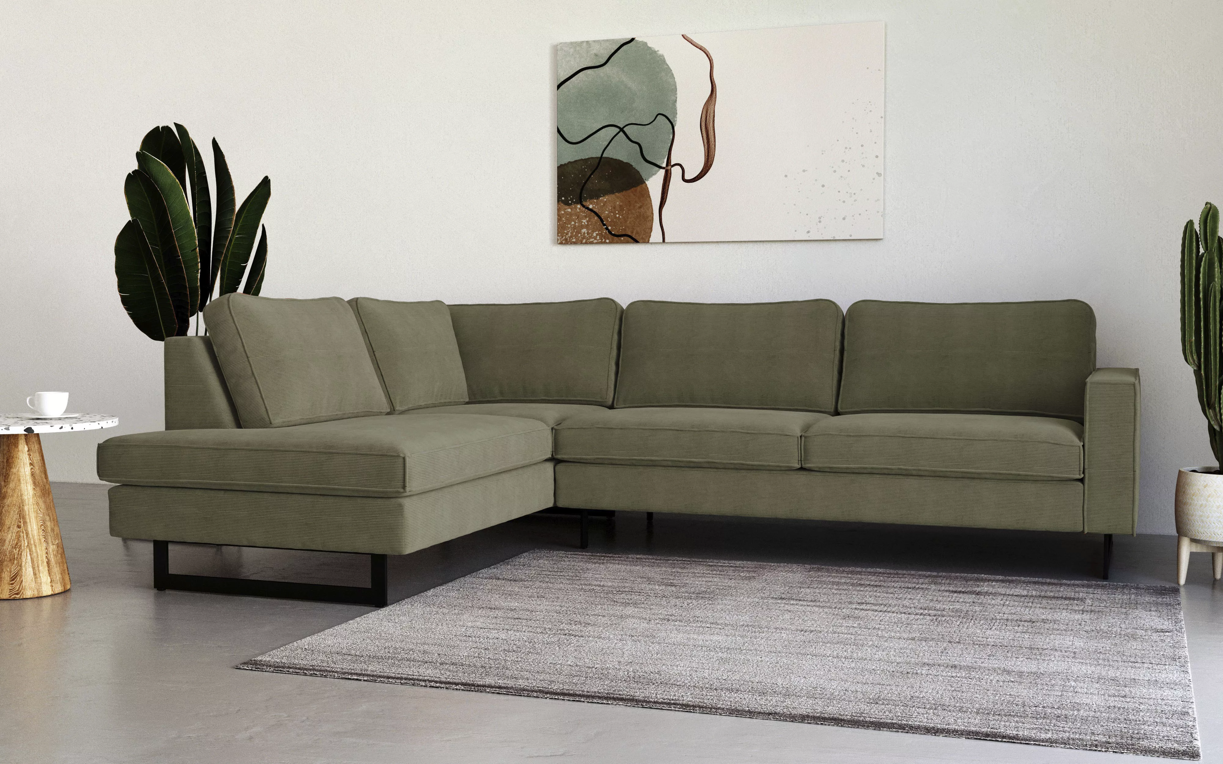 Places of Style Ecksofa Pinto, 290 cm, Ottomane links / rechts, Cord, Feinc günstig online kaufen