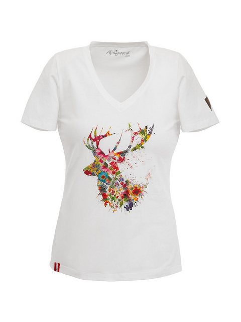 Almgwand Trachtenshirt T-Shirt KASERILLALM weiß günstig online kaufen