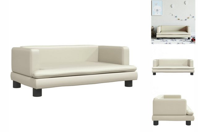 vidaXL Kindersofa Kindersofa Creme 80x45x30 cm Kunstleder Kindercouch Kinde günstig online kaufen