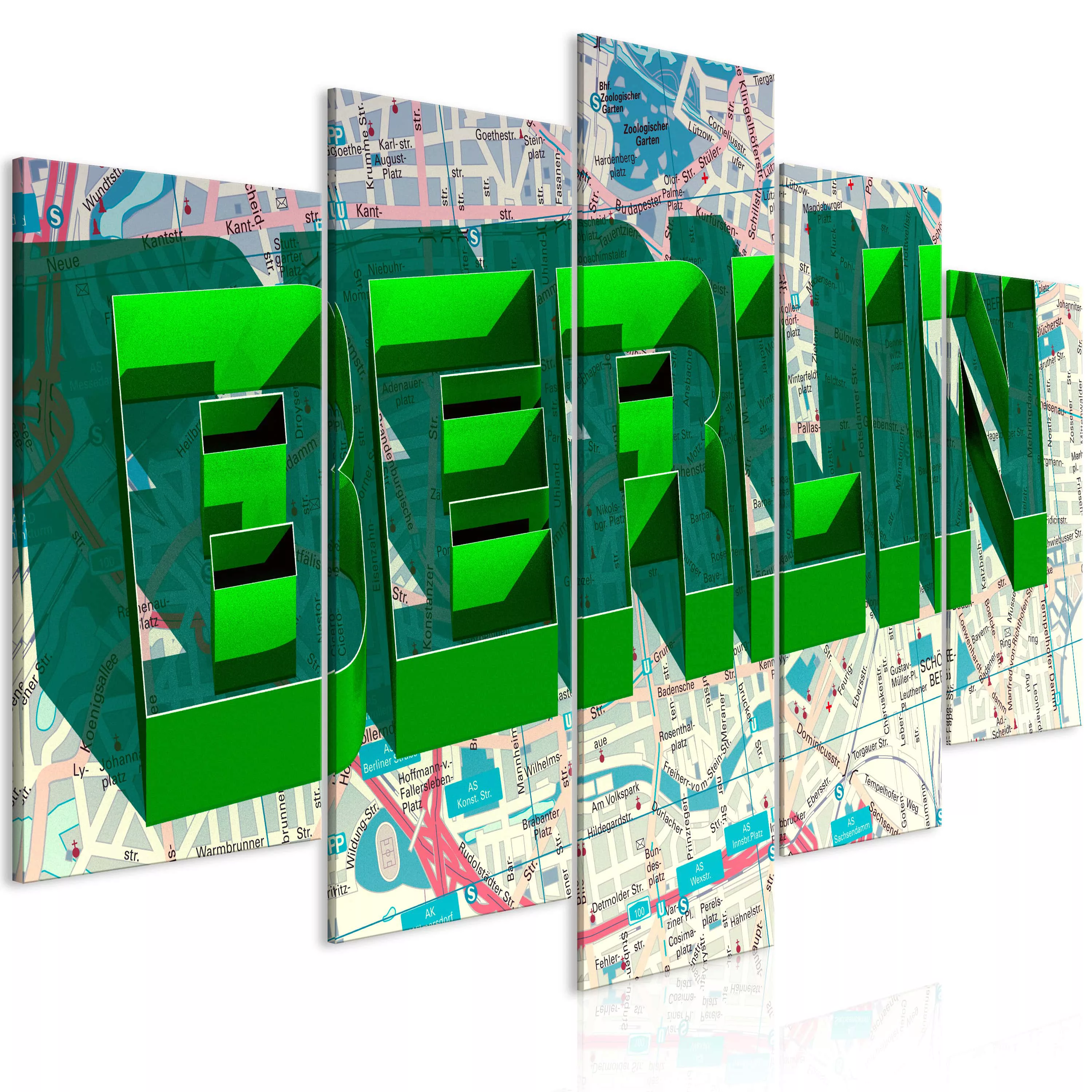 Wandbild - Green Berlin (5 Parts) Wide günstig online kaufen