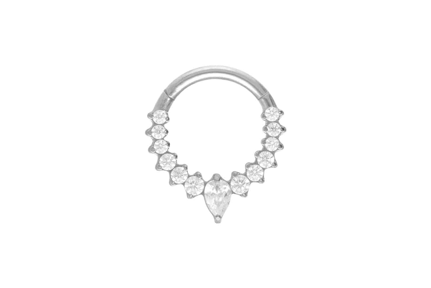 PIERCINGLINE Nasenpiercing Titan Segmentring Clicker EINGEFASSTE günstig online kaufen