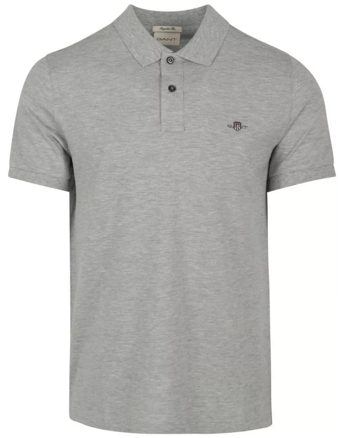 Gant Shield Piqué Poloshirt Grau - Größe L günstig online kaufen