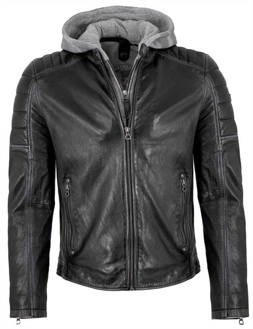 Gipsy Lederjacke GMOrmey Echtleder Herren Lederjacke Lammnappa Kapuze schwa günstig online kaufen