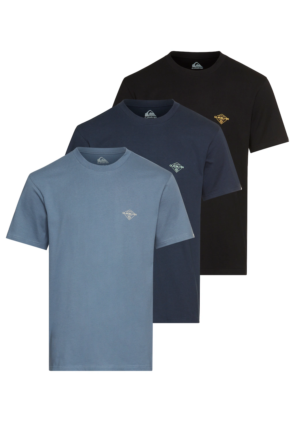 Quiksilver T-Shirt "DIAMONDS BEST SHORT SLEEVE TEE PACK3 YM", (3 tlg.) günstig online kaufen
