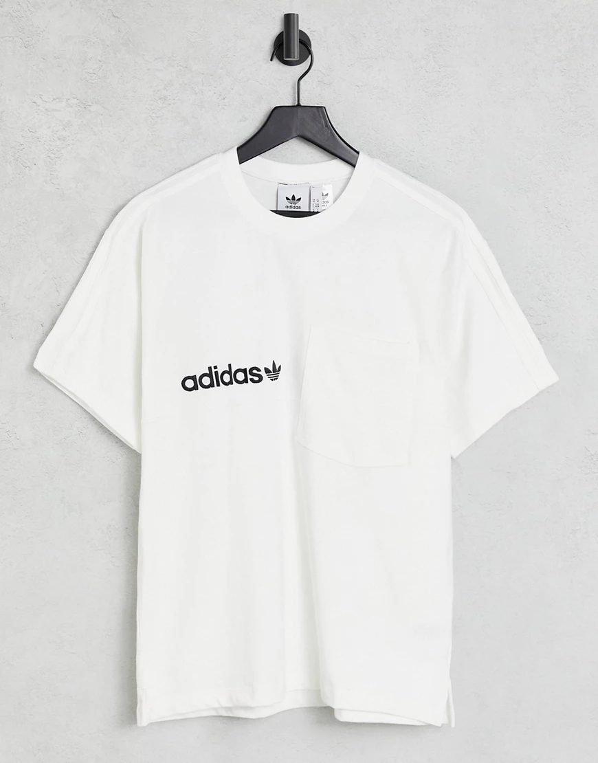 adidas Originals – SPRT – Schweres T-Shirt in Weiß mit Brusttasche günstig online kaufen