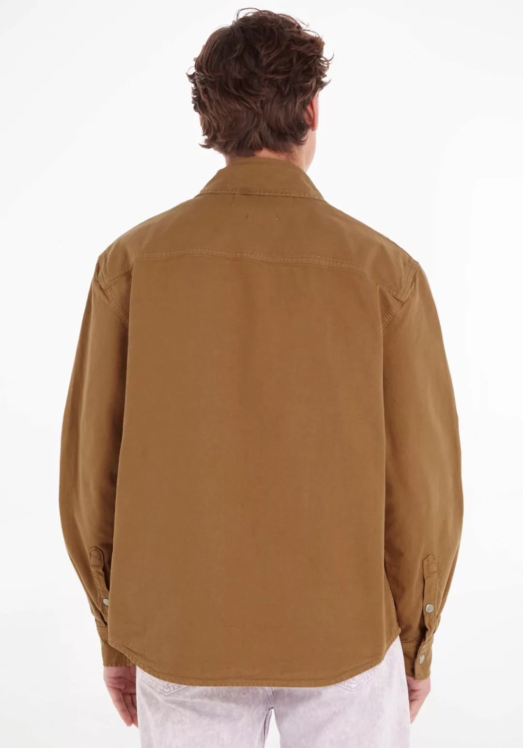 Calvin Klein Jeans Langarmhemd CANVAS RELAXED LINEAR SHIRT günstig online kaufen