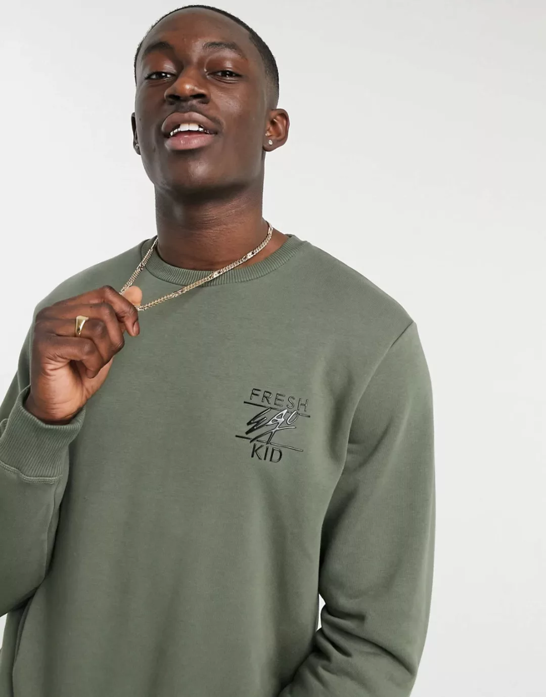 Fresh Ego Kid – Sweatshirt in Grün mit Logo günstig online kaufen