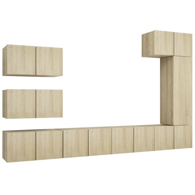 furnicato TV-Schrank 8-tlg. TV-Schrank-Set Sonoma-Eiche Holzwerkstoff (1-St günstig online kaufen