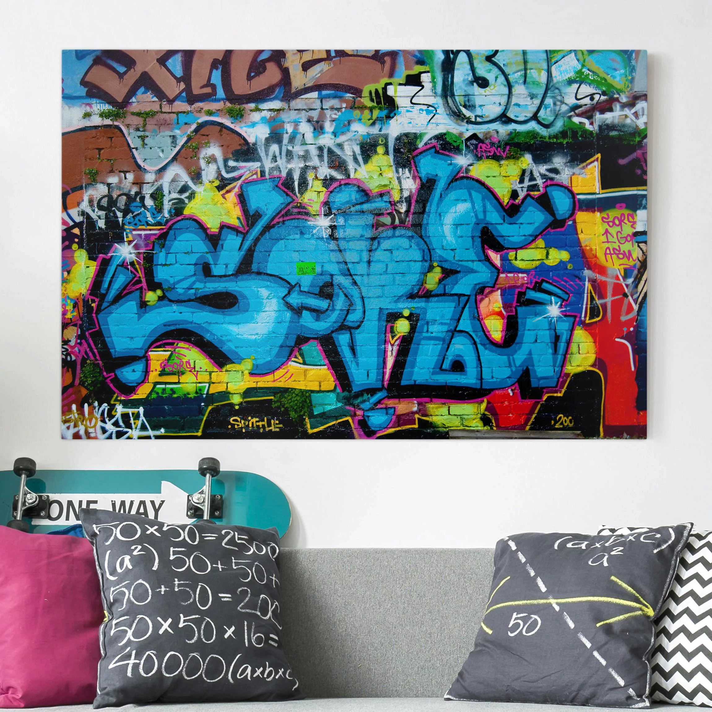 Leinwandbild Kinderzimmer - Querformat Colours of Graffiti günstig online kaufen
