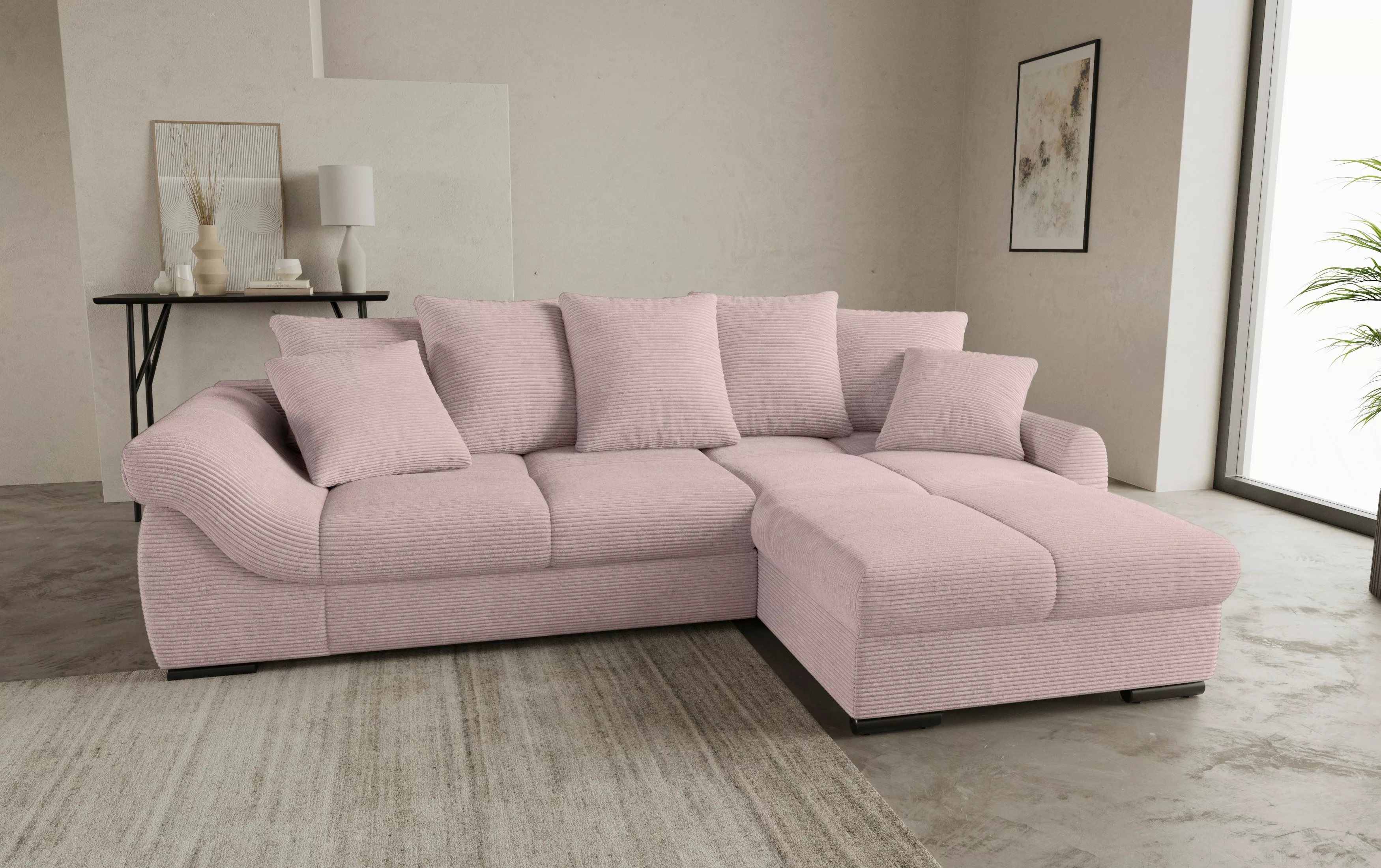 Mr. Couch Ecksofa "Livorno L-Form", inkl. Hochschläfer-Bettauszug, XL-Bettk günstig online kaufen