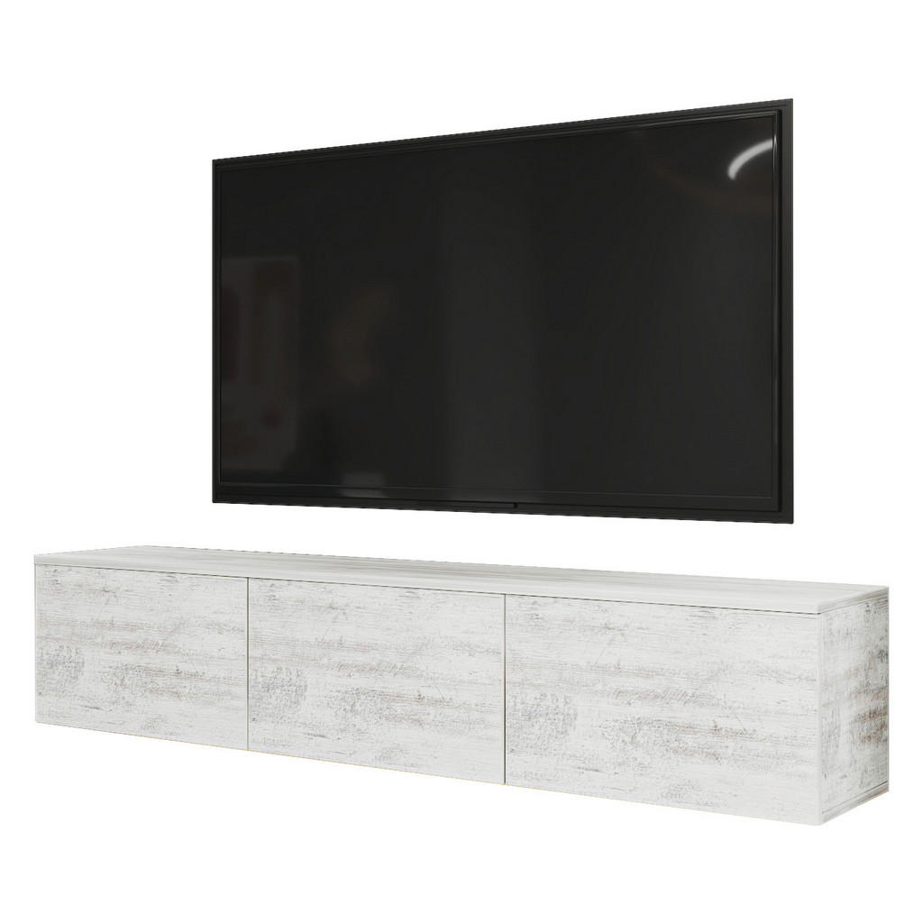 TV-Lowboard Alston weiß grau B/H/T: ca. 160x35x32 cm günstig online kaufen
