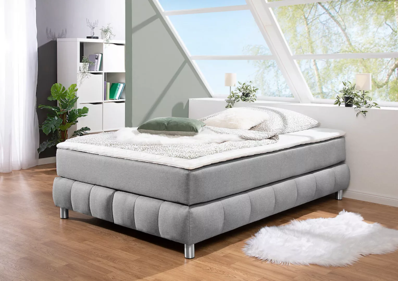 andas Boxspringbett "Salo", Ohne Kopfteil, inkl. Topper, auch in Überlänge günstig online kaufen