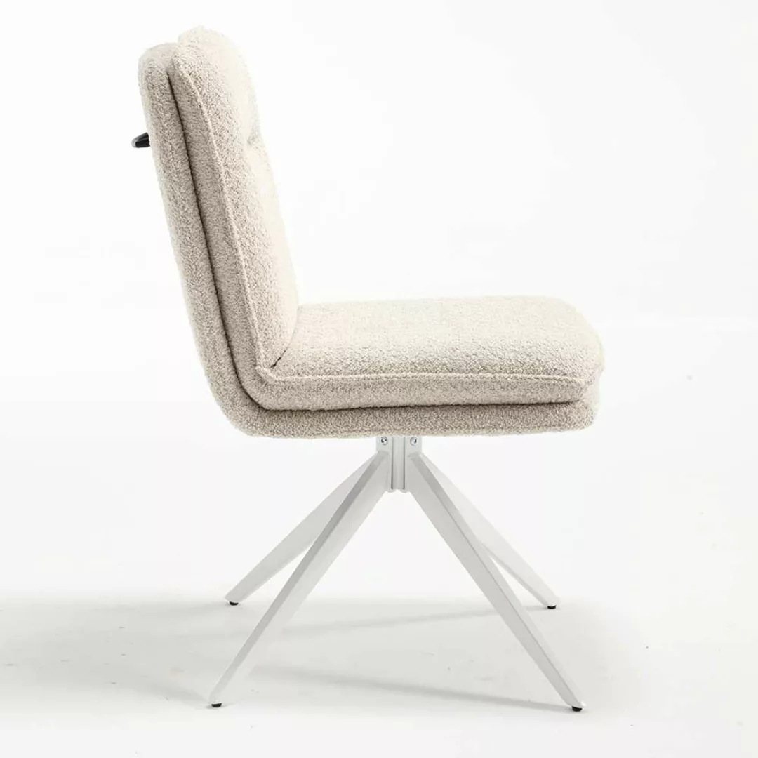 Gepolsterte Stühle in Cremefarben und Weiß Gestell aus Metall (2er Set) günstig online kaufen