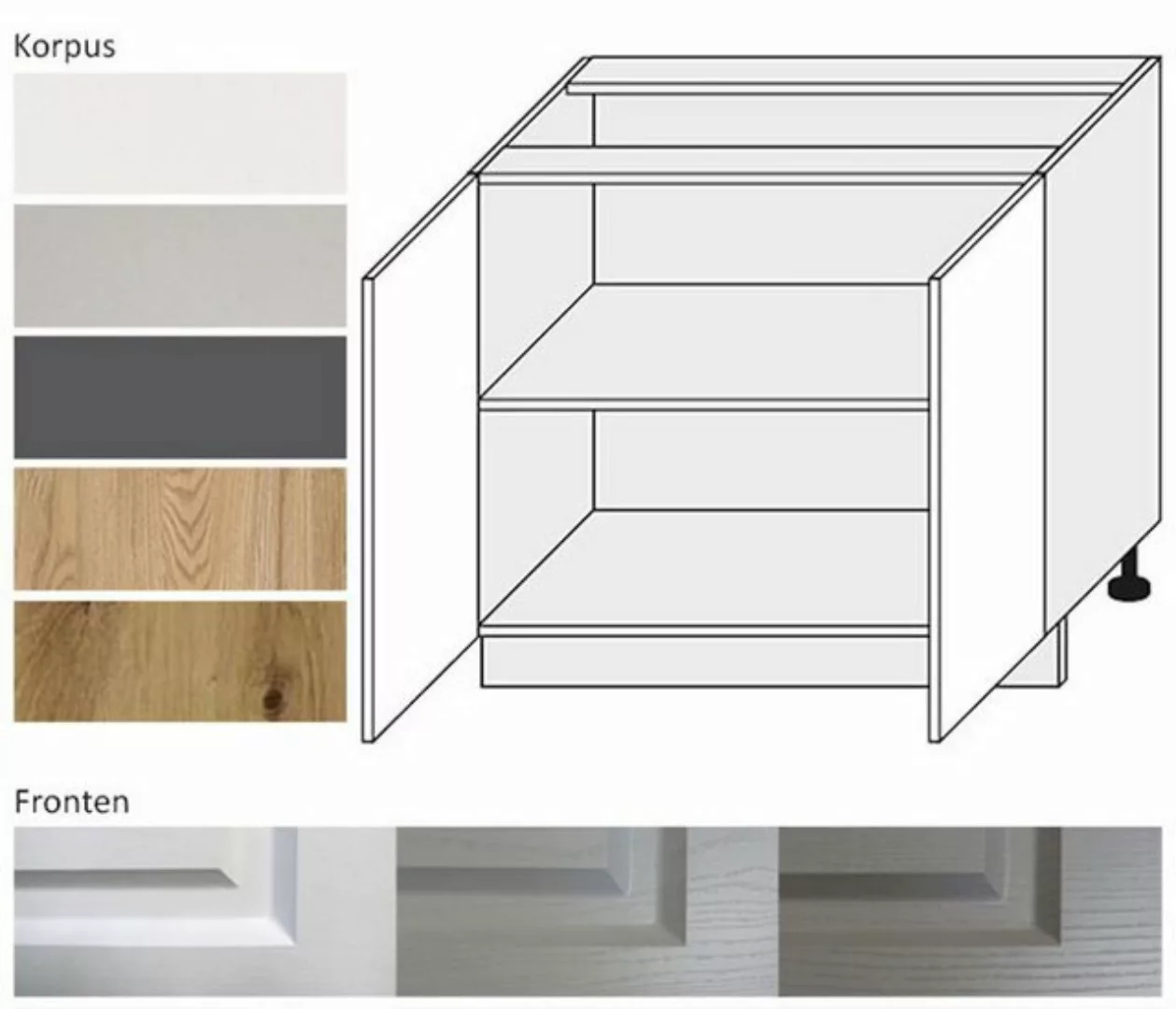 Feldmann-Wohnen Unterschrank Elbing (Elbing, 1-St) 90cm Front- und Korpusfa günstig online kaufen