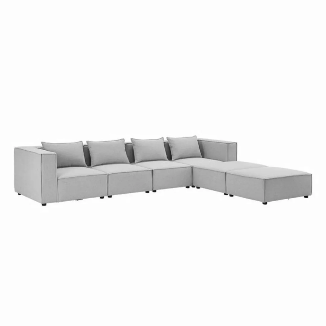 Juskys Wohnlandschaft Domas, 6 Teile, XXL, modulare Couch für Wohnzimmer, 2 günstig online kaufen