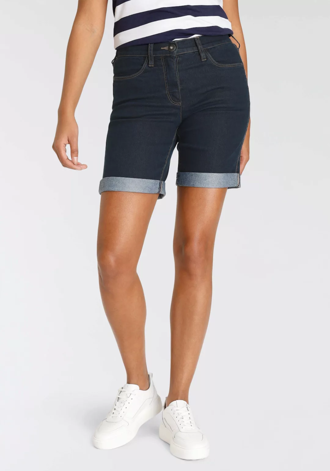 Arizona Jeansbermudas, weite Passform, kurze Beinform, hohe Leibhöhe günstig online kaufen