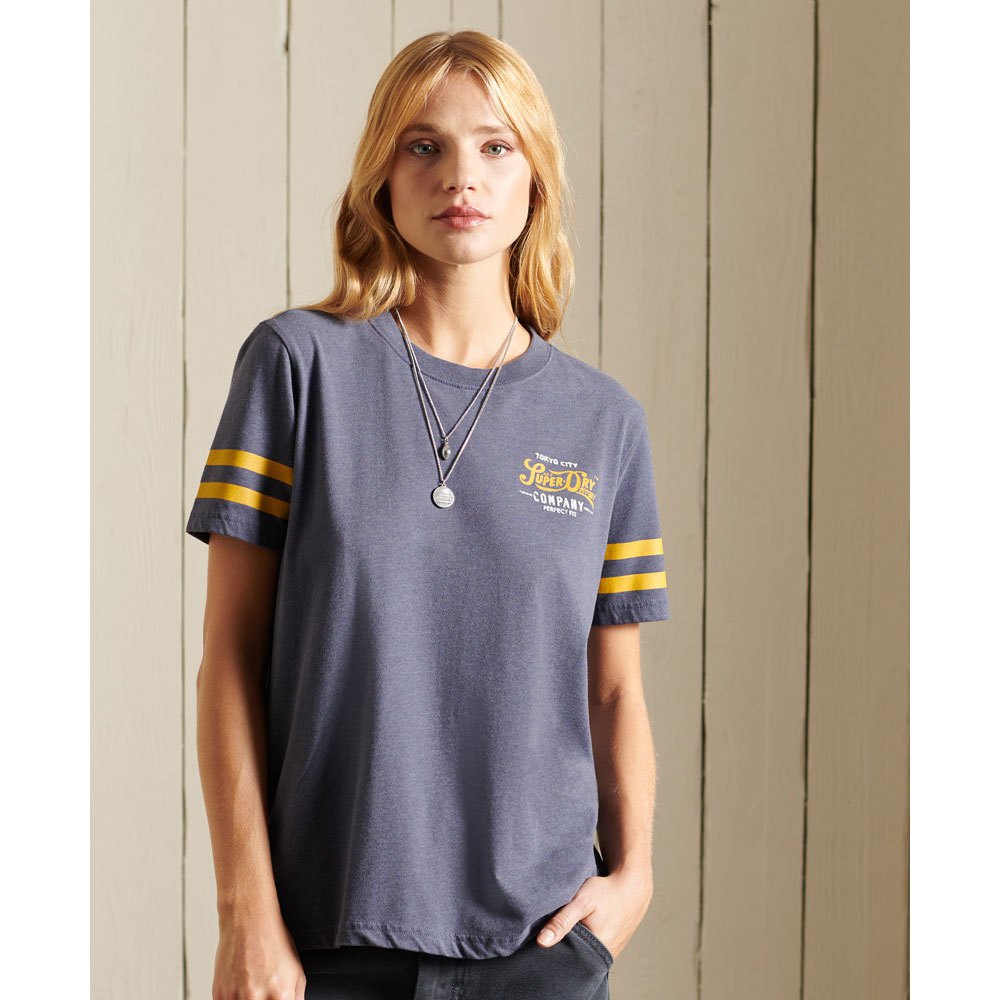 Superdry Script Style Col Kurzarm T-shirt XS Midnight Marl günstig online kaufen