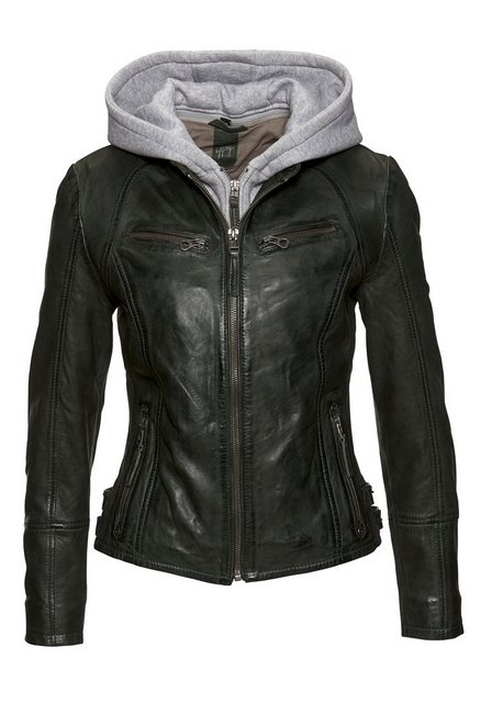 Gipsy Lederjacke NOLA Two-in-One Style - mit abnehmbarer Jersey-Kapuze günstig online kaufen