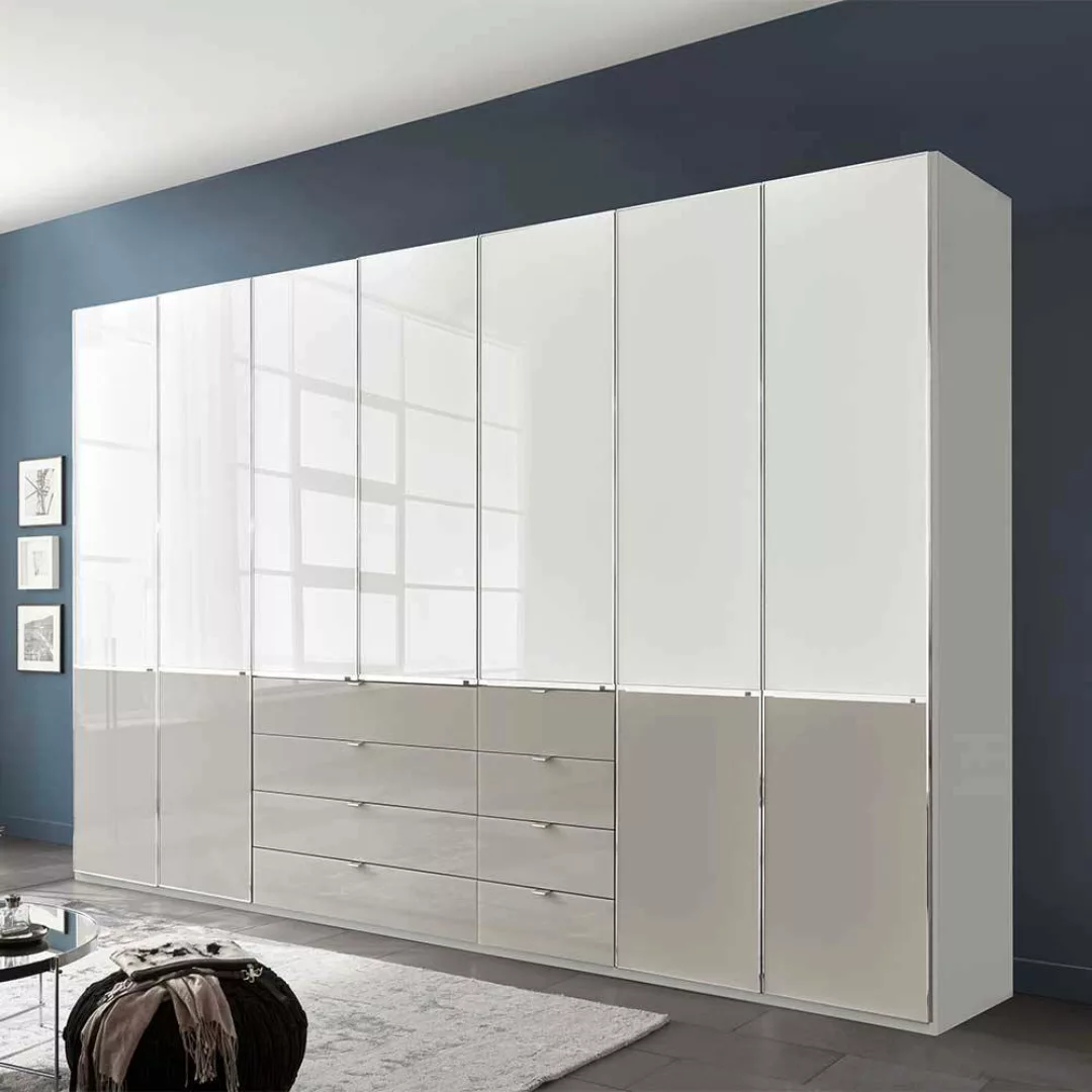 Schlafzimmerkleiderschrank Drehtürenschrank in modernem Design 345 cm breit günstig online kaufen