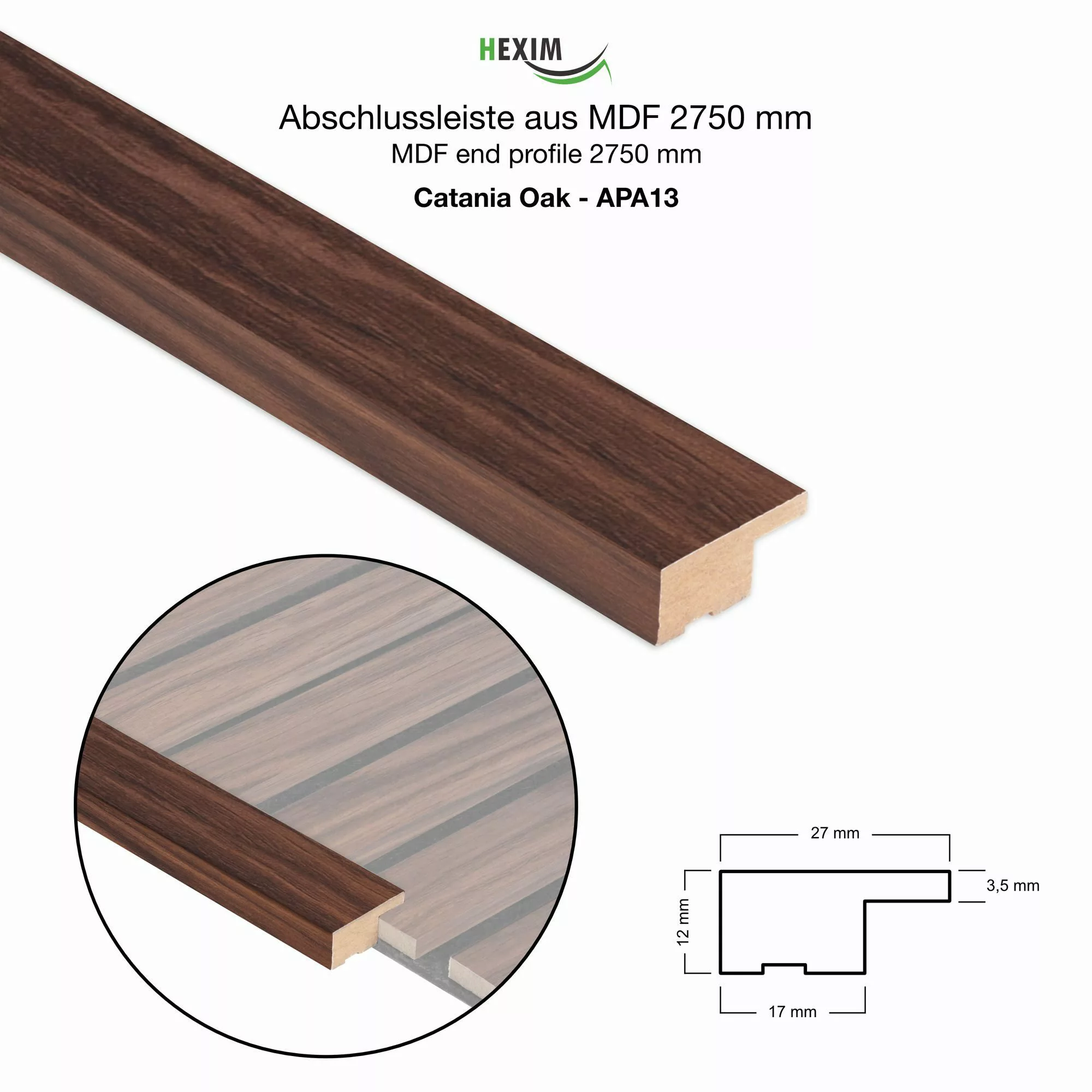 Hexim Wanddekoobjekt APA13 (Abschlussleiste 275x2,7cm passend günstig online kaufen