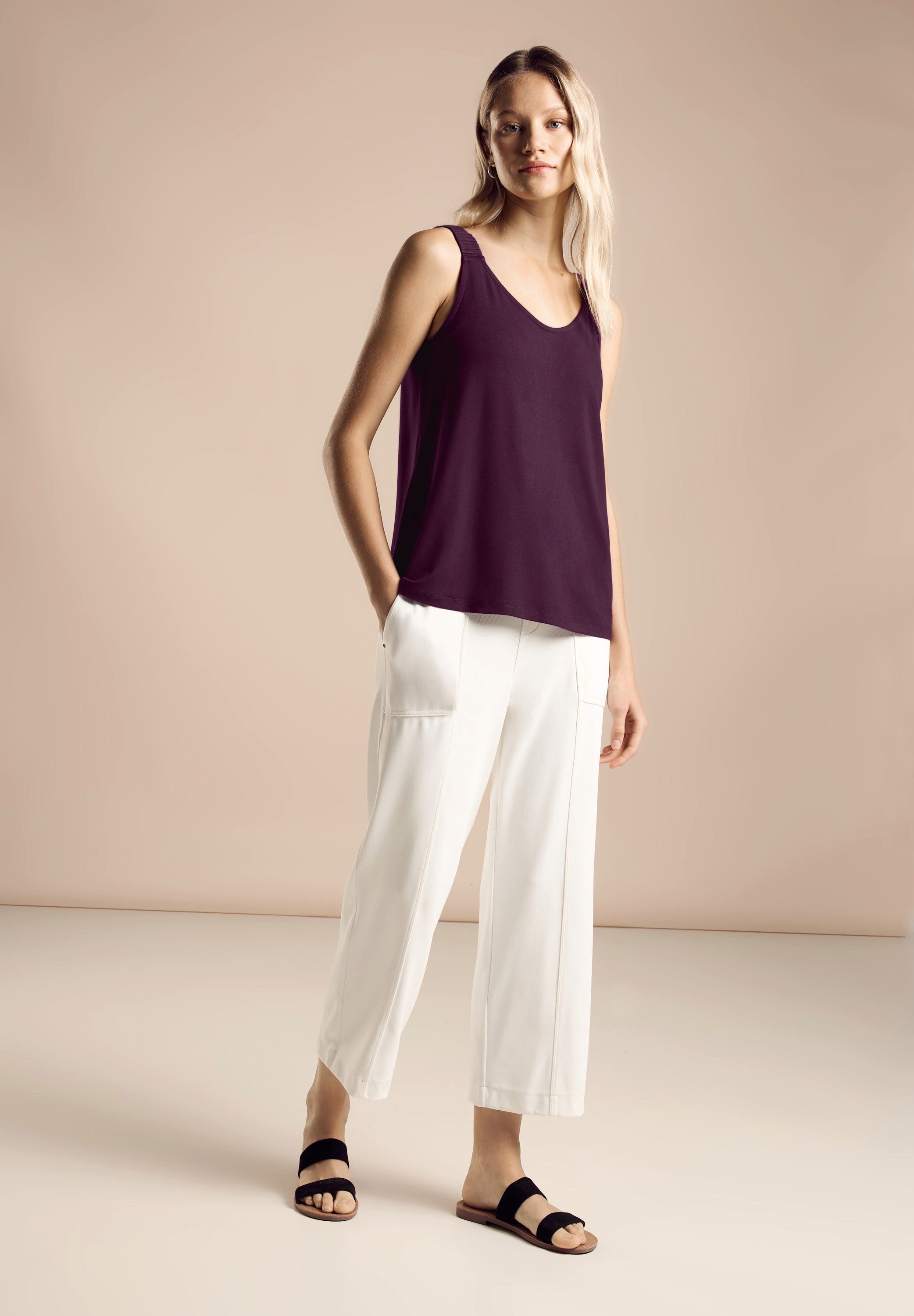 STREET ONE Shirttop Top mit V-Neck günstig online kaufen