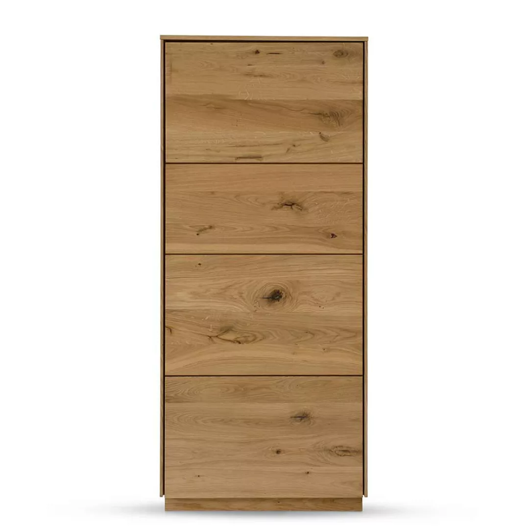 Wildeiche massiv Highboard in modernem Design 145 cm hoch günstig online kaufen