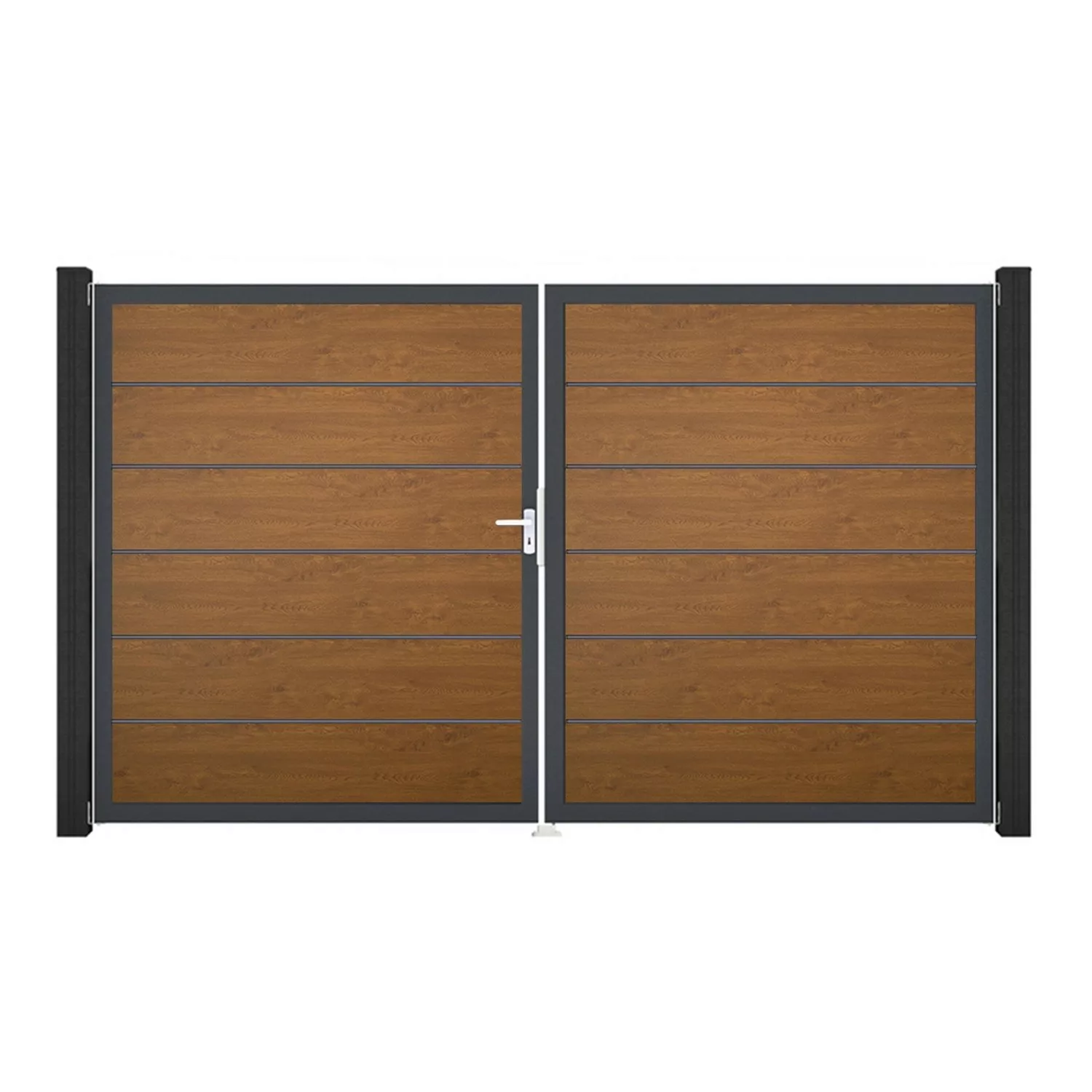 GroJa Tor 2-flg. Basicline Premium Golden Oak Rahmen 306 cm x 180 cm DIN Li günstig online kaufen