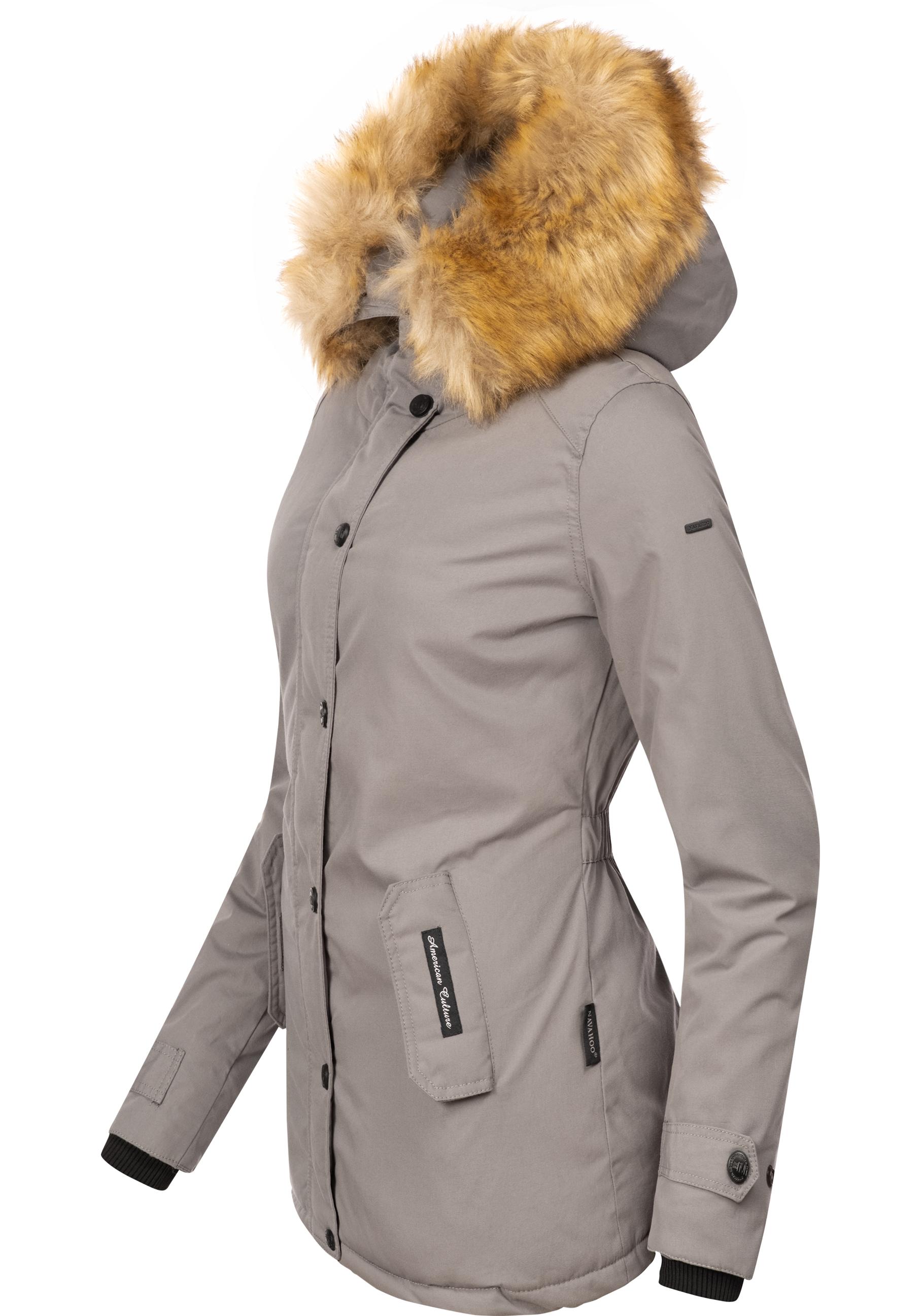 Navahoo Winterjacke "Laura", mit Kapuze, edler Parka mit Kunstfell-Kapuze günstig online kaufen