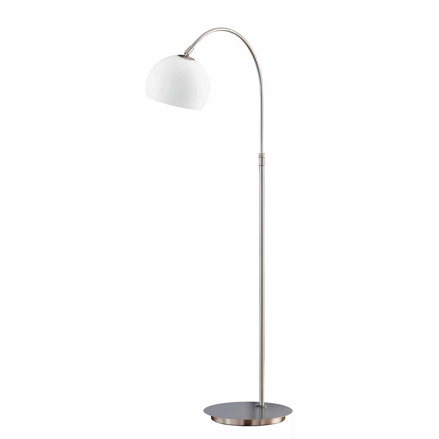 Stehlampe mit gebogenem, verstellbarem Arm - silber - 140 cm - Lampen & Leu günstig online kaufen