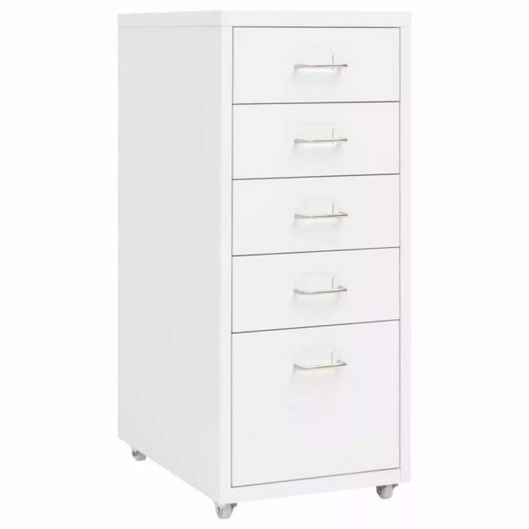 furnicato Aktenschrank mit Rollen Weiß 28x41x69 cm Metall (1-St) günstig online kaufen