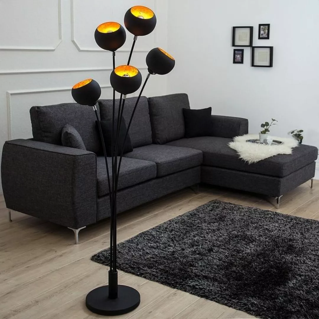 5er Stehlampe SPOT Schwarz-Gold 170cm H?he günstig online kaufen