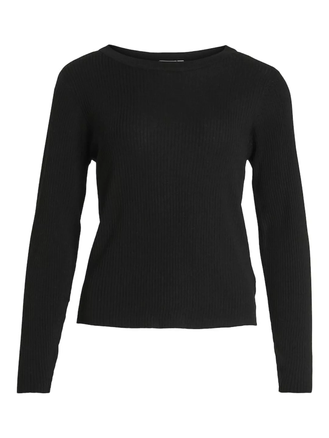 Vila Strickpullover Gerippter Longsleeve Pullover Feinstrick Sweater Shirt günstig online kaufen