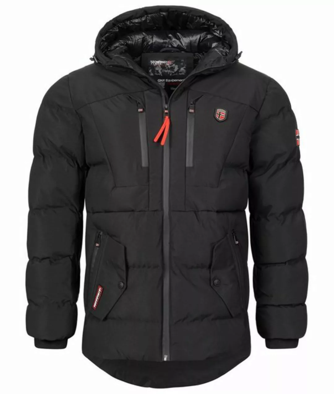 Geo Norway Winterjacke Herren Winterjacke Steppjacke mit Kapuze günstig online kaufen