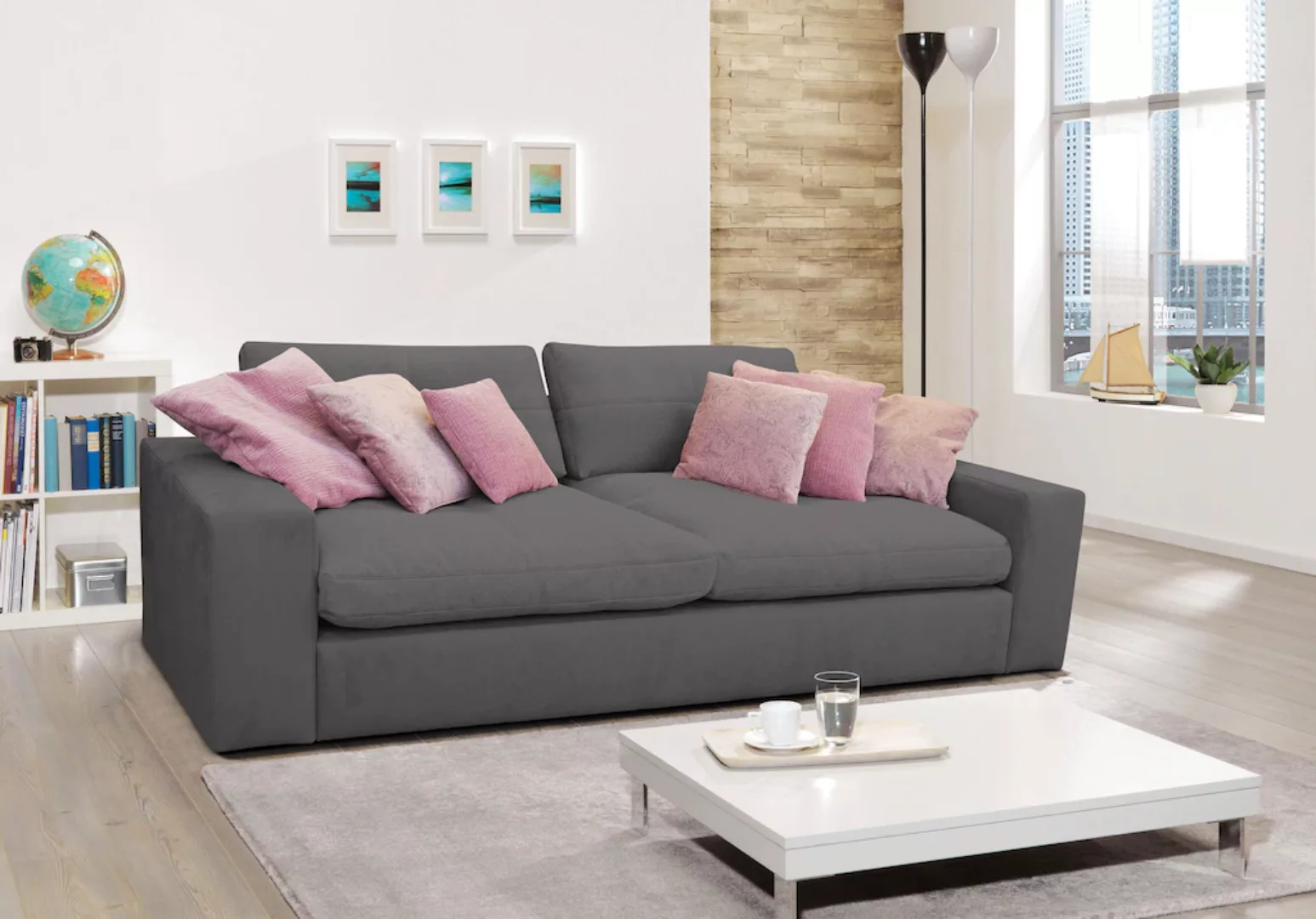 alina Big-Sofa Sandy, in Cord, mit losen Sitz und Rückenkissen günstig online kaufen