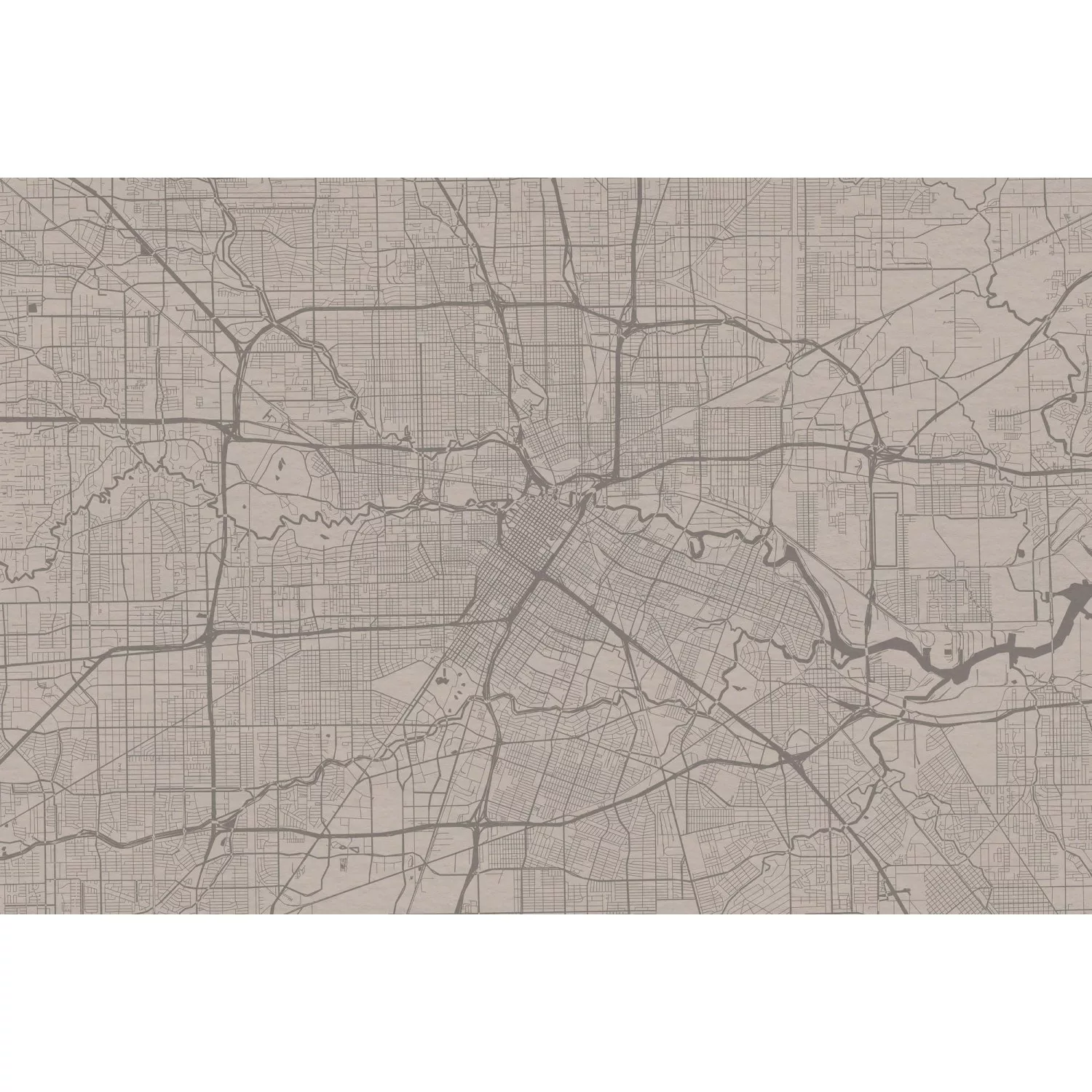 Fototapete Stadtkarte Metropole Grau Braun 4,00 m x 2,70 m FSC® günstig online kaufen