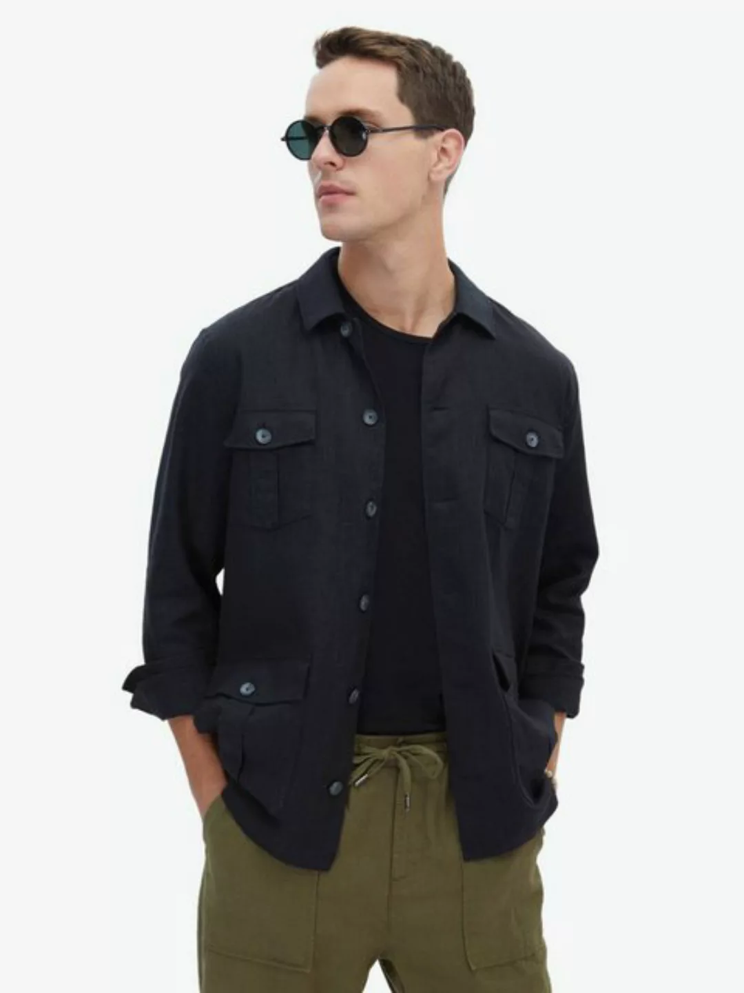 KİP Langarmhemd Schwarzes Overshirt günstig online kaufen